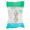 Розетка двухместная с заземлением AtlasDesign белая IP20 Systeme Electric