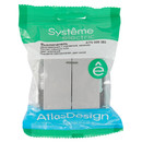 Механизм выключателя двухклавишный с подсветкой AtlasDesign алюминий IP20 Systeme Electric