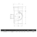 Крестовина канализационная двухплоскостная 110х110х50мм 87° правая Ostendorf