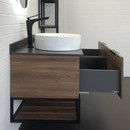 Тумба подвесная Comforty Порто-120-1 c раковиной Comforty 9110 дуб темно-коричневый_5
