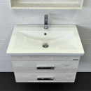 Тумба подвесная Comforty Никосия-70П с раковиной Como 70 дуб белый_5