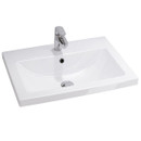 Тумба подвесная Comforty Никосия 70П с раковиной Como 70 дуб темный_5