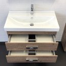 Тумба подвесная Comforty Никосия-80П с раковиной Fest 80 дуб темный