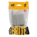 Механизм выключателя трехклавишный Brite сталь IP20 IEK_5