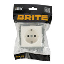 Механизм розетки с заземлением Brite белая IP20 IEK_5