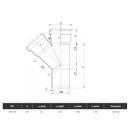 Тройник канализационный наружный 110х110мм 45° Ostendorf_5