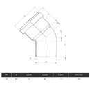 Отвод канализационный наружный 160мм 45° Ostendorf