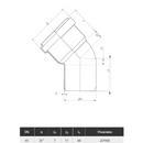 Отвод канализационный 40мм 30° Ostendorf_5