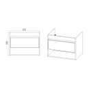 Тумба подвесная Viant Бостон 70 с раковиной Cersanit Como 70 ящик графит_5