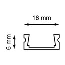 Профиль алюминиевый накладной низкий 16х6 белый 2 м
