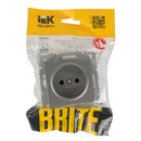 Механизм розетки без заземления Brite сталь IP20 IEK