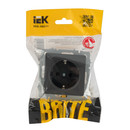 Механизм розетки с заземлением Brite графит IP20 IEK