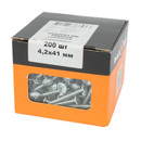 Саморез с прессшайбой шило 4,2х41мм усиленный, цинк 200шт Daxmer_5