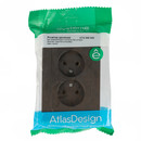 Розетка двухместная без заземления AtlasDesign мокко IP20 Systeme Electric