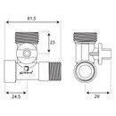 Кран шаровый для сантехприборов ВР-НР-НР 1/2"х3/4"х1/2" с отражателем СТМ_5