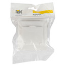 Розетка одноместная с заземлением с крышкой Кварта белая IP20 IEK_6