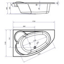 Ванна акриловаяCersanit Kaliope 170x110см асимметричная левая_6