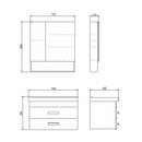 Тумба подвесная Comforty Никосия 70П с раковиной Como 70 дуб темный_6