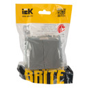 Механизм выключателя двухклавишный Brite сталь IP20 IEK_6