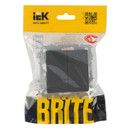 Механизм выключателя двухклавишный Brite графит IP20 IEK_6