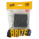 Механизм переключателя проходного двухклавишный Brite графит IP20 IEK_6