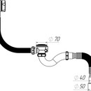 Сифон для ванны Aquant 1 1/2"х40 с переливом полуавтоматом и гибкой трубой 40х40/50