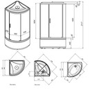 Душевая кабина AM.PM X-Joy Deep высокий поддон 90x90x218 см прозрачные стекла профиль белый