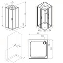 Душевая кабина AM.PM Gem Square низкий поддон 90x90x213 см прозрачные стекла профиль хром матовый