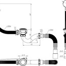 Сифон для ванны Aquant 1 1/2"х40 с переливом полуавтоматом и гибкой трубой 40х40/50