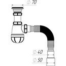 Сифон для кухни Aquant 1 1/2"х40 с гибкой трубой 40х40/50