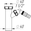 Вставка-отвод для стиральной машины Aquant 1 1/2"х40