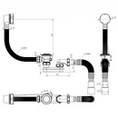 Сифон для ванны 1 1/2 с переливом полуавтоматом и гибкой трубой 40/50 Aquant