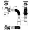 Сифон для умывальника Aquant 1 1/2"х40 с гибкой трубой 40х40/50