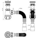 Сифон для кухни Aquant 1 1/2"х40 с гибкой трубой 40х40/50