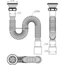 Гофросифон Aquant 1200 мм 1 1/2"х40/50 с нержавеющей решеткой