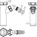 Вставка-отвод для стиральной машины Aquant 1 1/2"х40