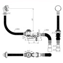 Сифон для ванны 1 1/2 клик-клак перелив автомат и гибкой трубой 40/50 Aquant