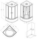 Душевая кабина AM.PM X-Joy Deep высокий поддон 90x90x206 см прозрачные стекла профиль хром матовый