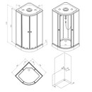 Душевая кабина AM.PM X-Joy низкий поддон 90x90x210 см прозрачные стекла профиль черный матовый