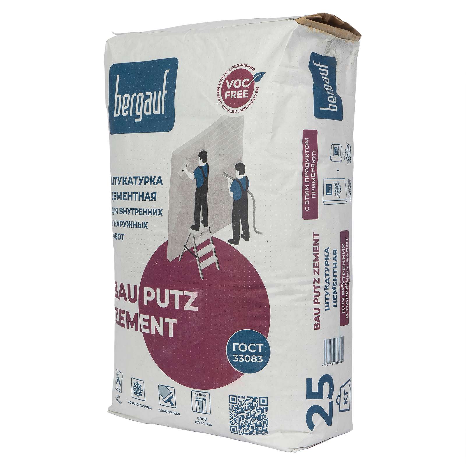 Bergauf Bau Putz Zement 25 кг Штукатурка цементная