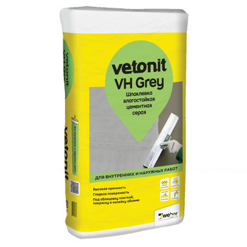Шпаклевка цементная Vetonit VH серая 20 кг