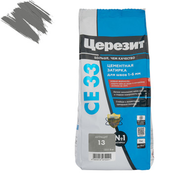 Затирка цементная Церезит СЕ33 антрацит №13 2кг