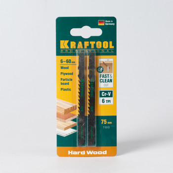 Полотно для электролобзика по дереву Kraftool шаг 4 мм,75 мм быстрый рез 2 штуки