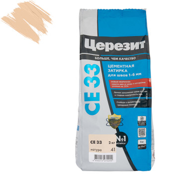 Изображение товара Цементная затирка Церезит СЕ 33 Comfort натура 2 кг для швов до 6 мм