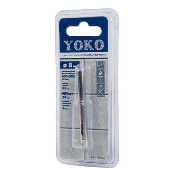 Изображение товара Сверло алмазное по керамограниту 8х65 мм Yoko для камня и плитки