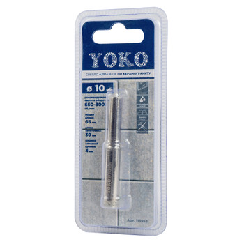 Сверло алмазное по керамограниту 10х65 мм Yoko