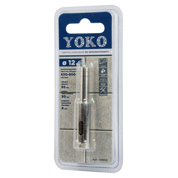 Сверло алмазное по керамограниту 12х35 мм Yoko