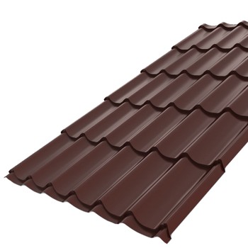 Лист кровельный декоративный Монтеррей 2950х1190 мм 0,45 мм коричневый шоколад