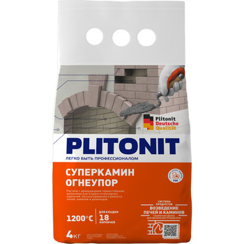 Кладочная смесь Plitonit СуперКамин ОгнеУпор, 4 кг