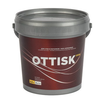 Краска для стен и потолков OTTISK бесцветная база С 0,9 л